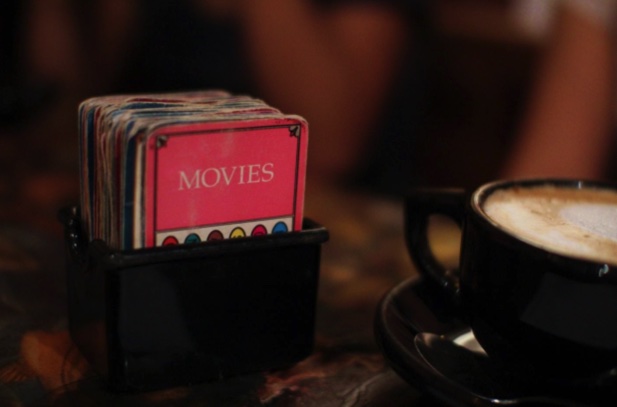 Playing Trivia Games at a coffee shop with Friends